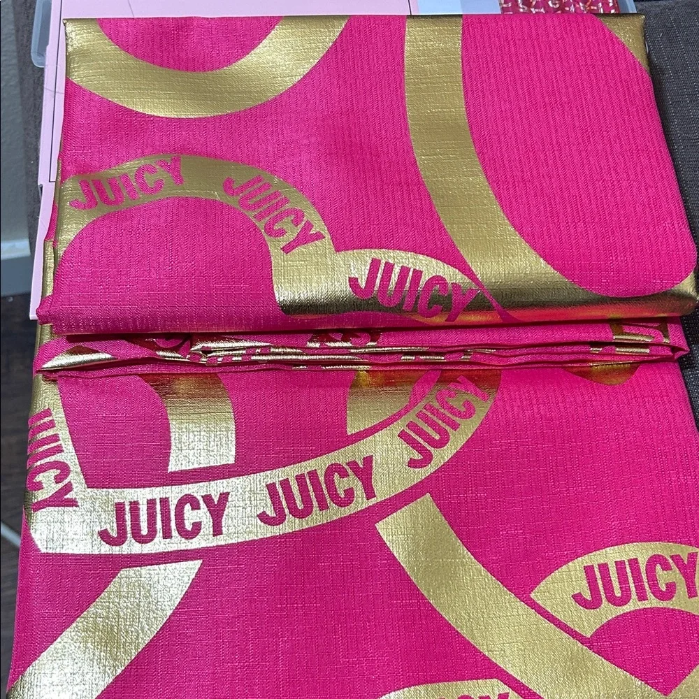 Juicy Couture Pink Silver Shower Curtain NWT Glam Bath